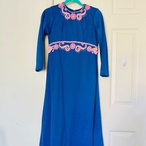 Longsleeves beaded blue dress